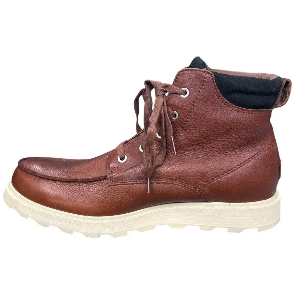 Sorel Men's Madson II Moc Toe Brown Waterproof Leather Boots Size 10.5